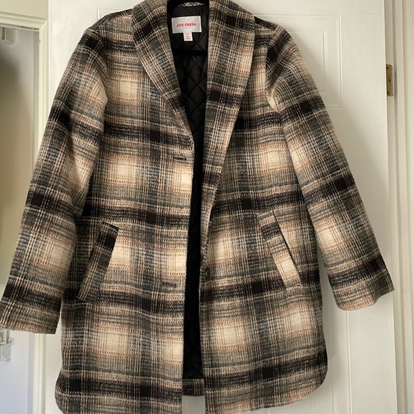Joe Fresh Plaid Coat - Picture 1 of 6
